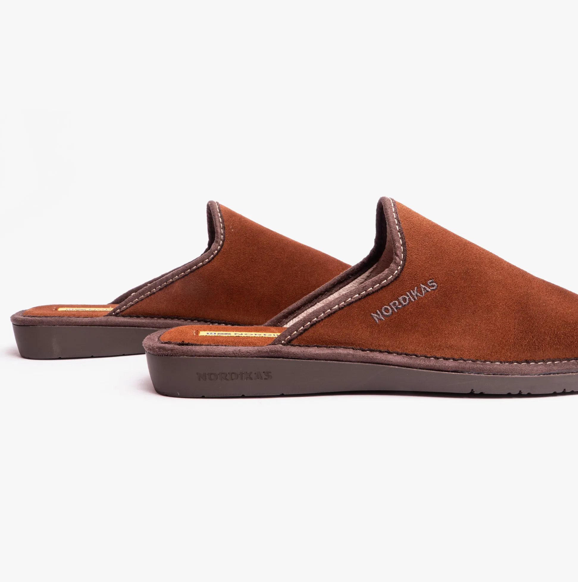 131 (AFELPADO) Mens Mule Slippers Brown