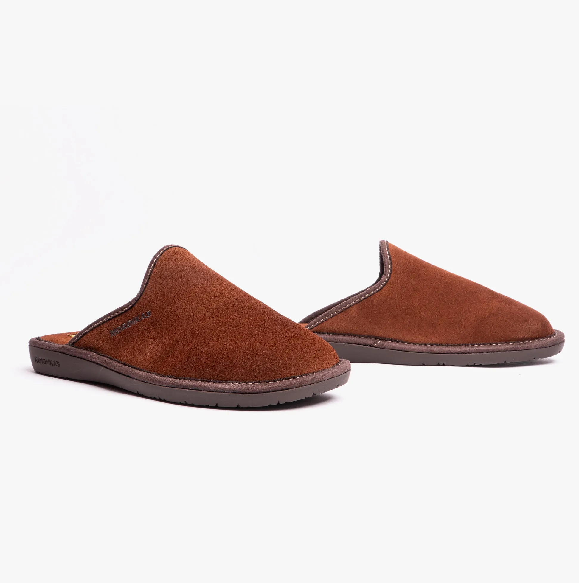 131 (AFELPADO) Mens Mule Slippers Brown