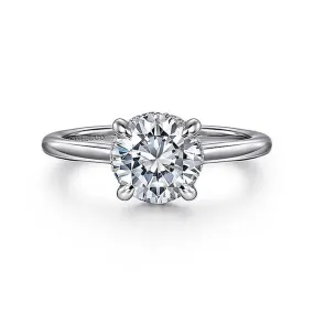 14K White Gold 'Aldon' Round Halo Diamond Engagement Ring