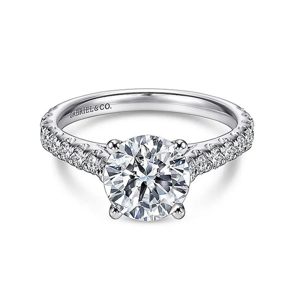 14K White Gold 'Luciole' Classic Round Diamond Engagement Ring