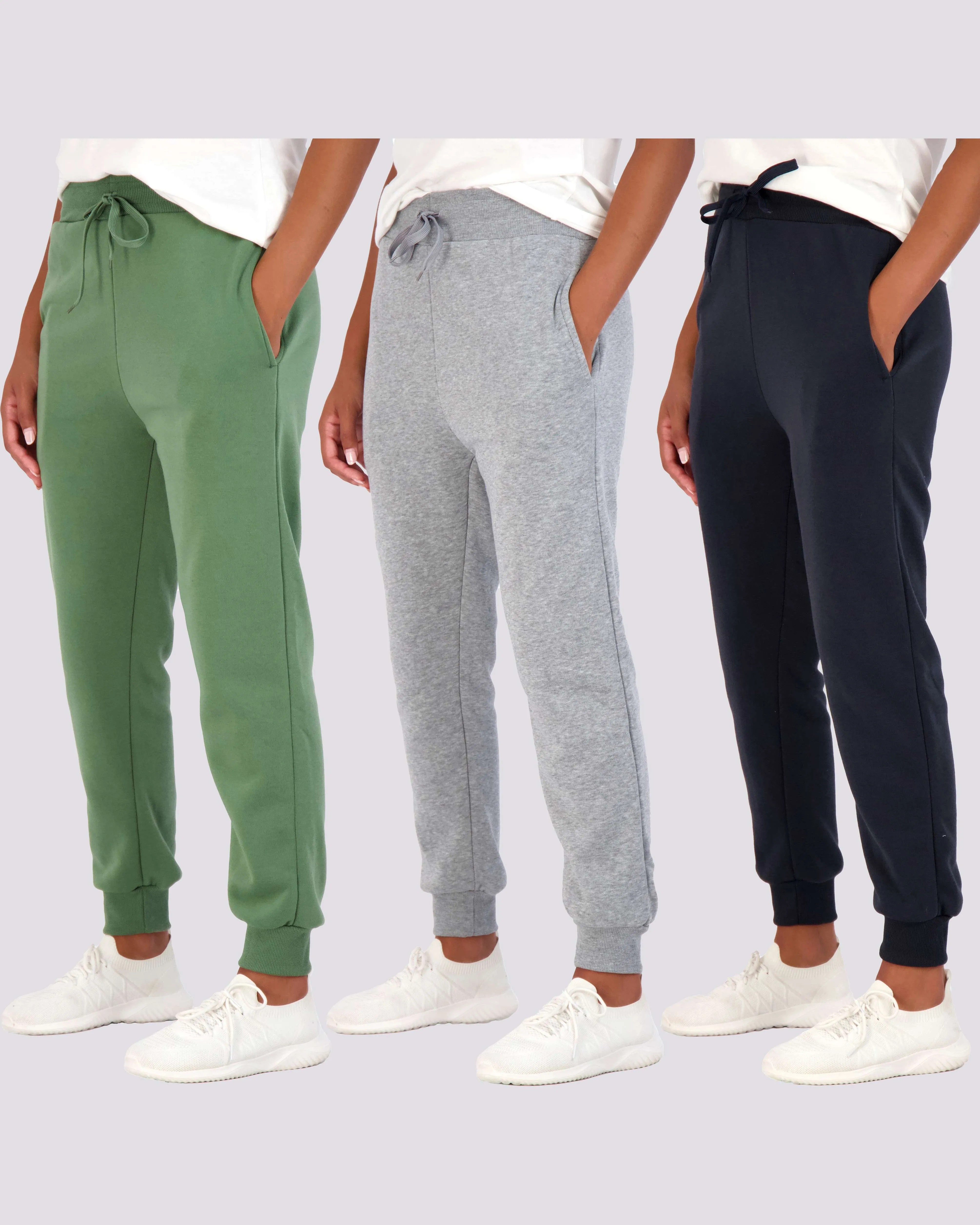 3 Pack: Womens Fleece Jogger Sweatpants