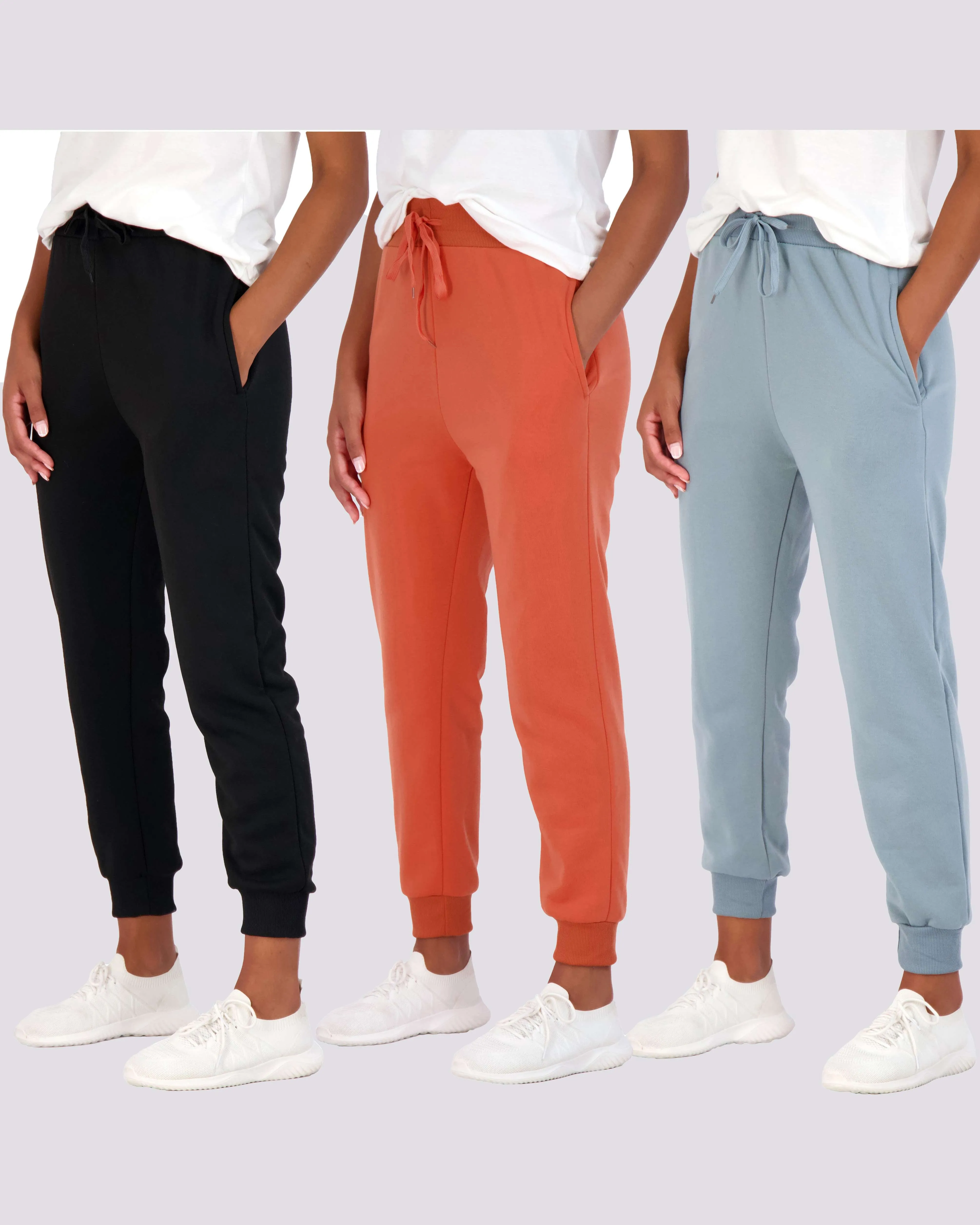 3 Pack: Womens Fleece Jogger Sweatpants