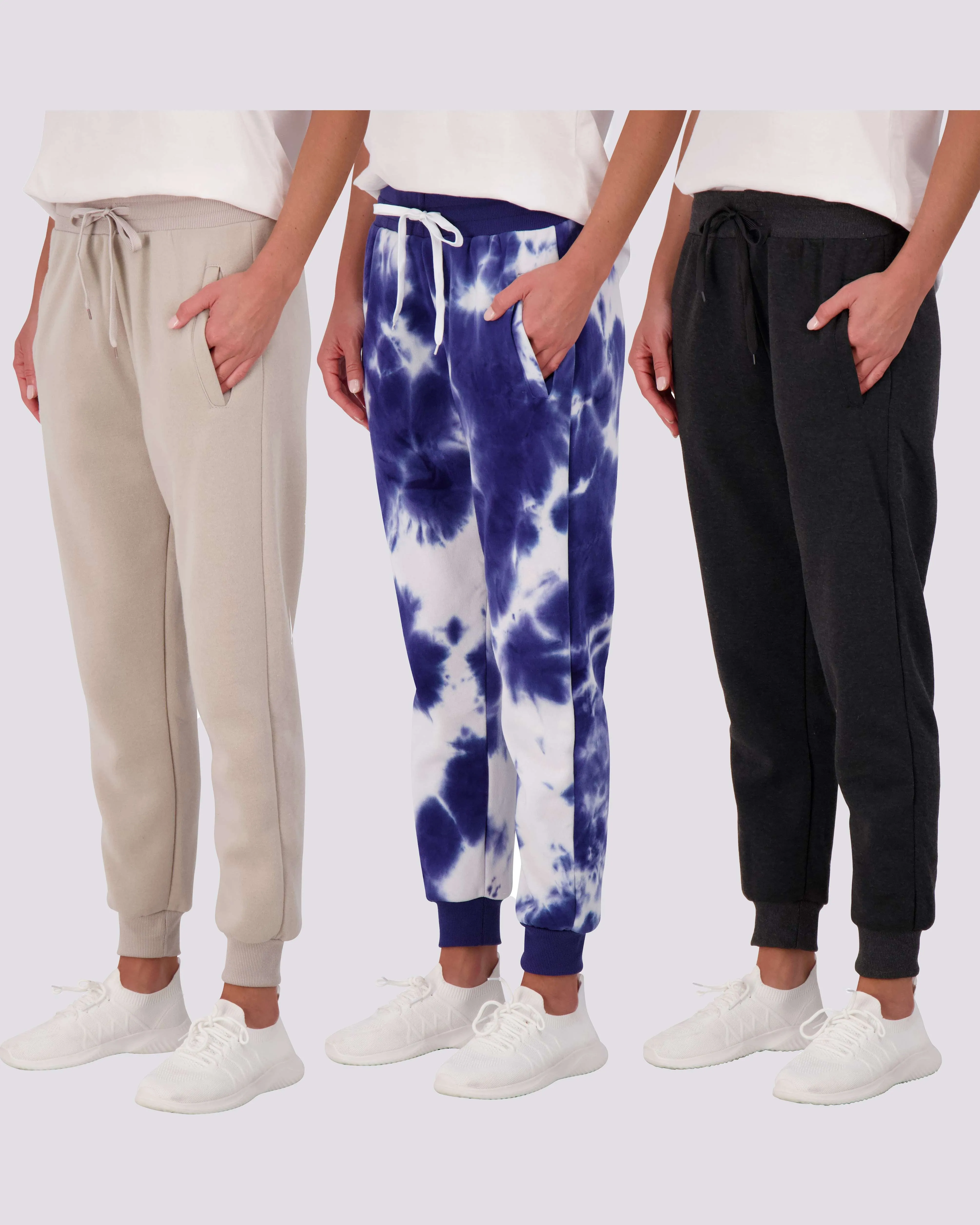 3 Pack: Womens Fleece Jogger Sweatpants