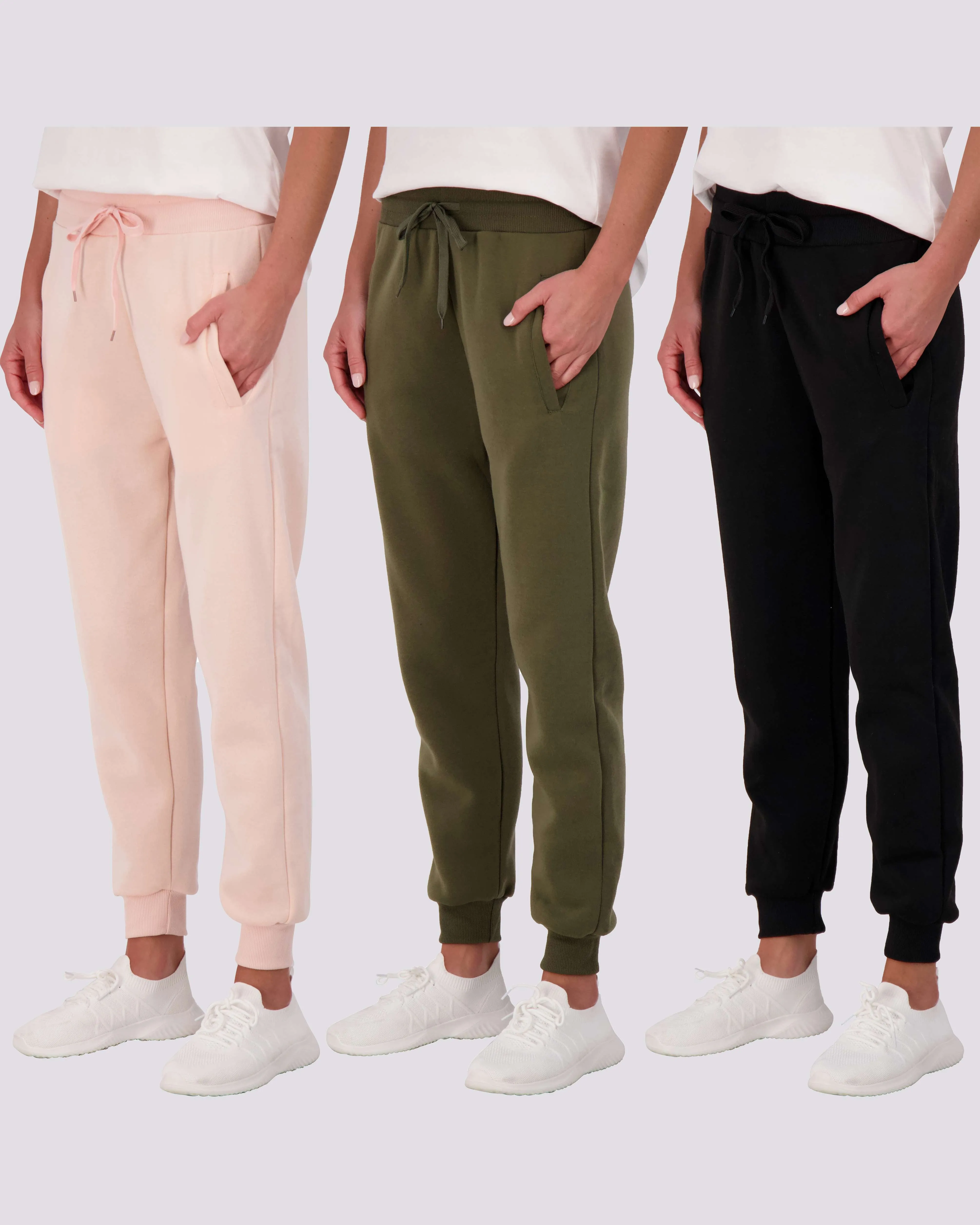 3 Pack: Womens Fleece Jogger Sweatpants