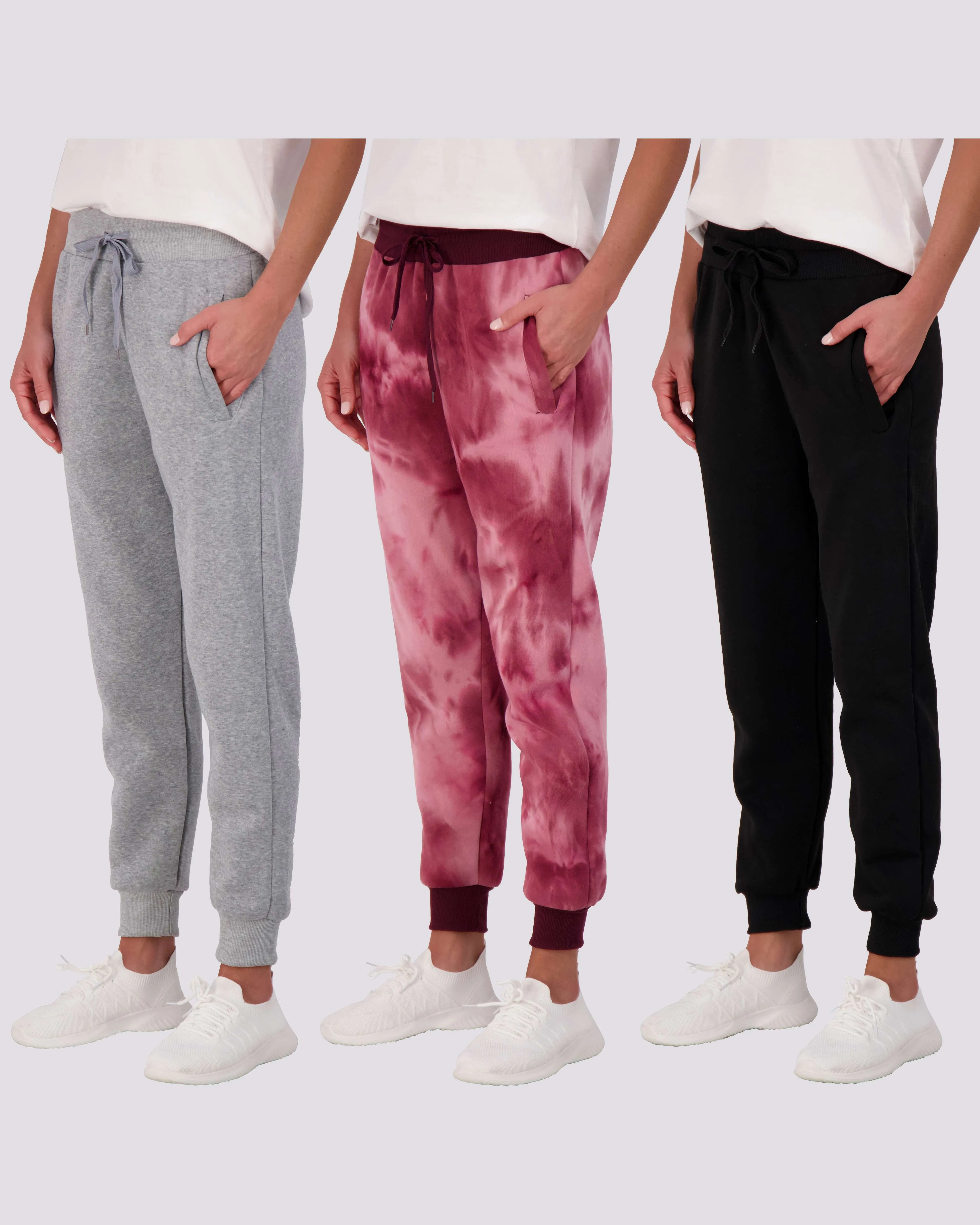 3 Pack: Womens Fleece Jogger Sweatpants