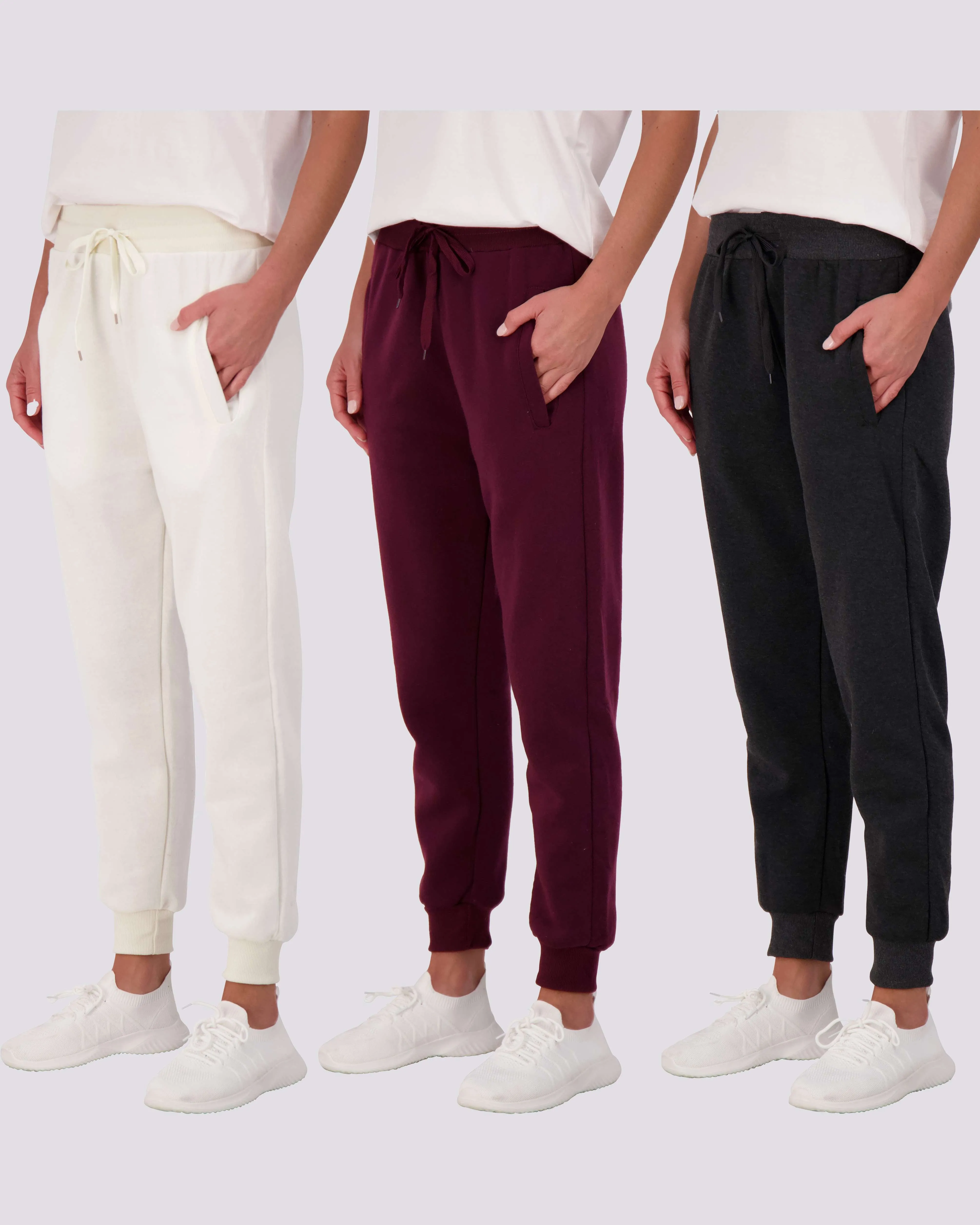 3 Pack: Womens Fleece Jogger Sweatpants