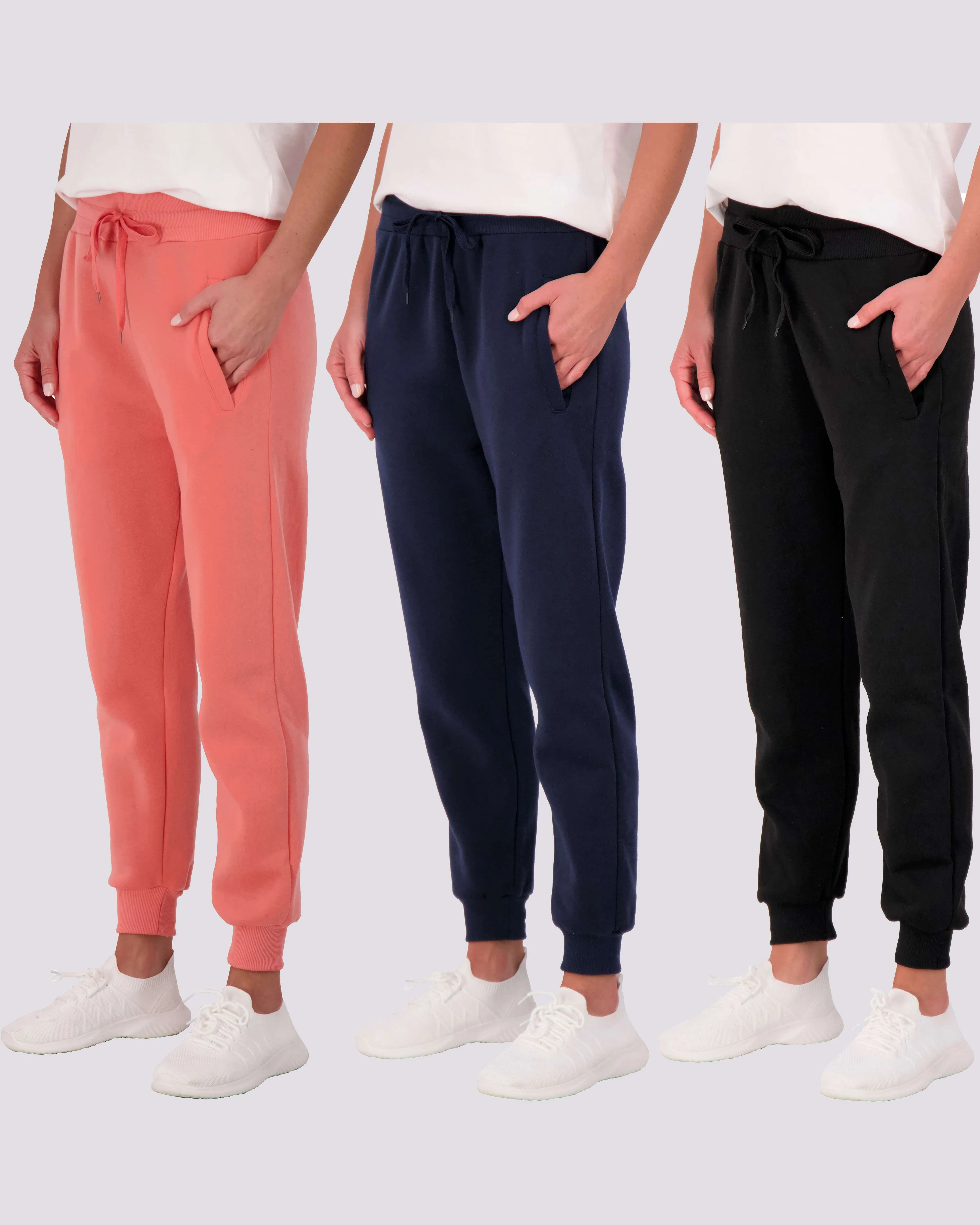 3 Pack: Womens Fleece Jogger Sweatpants