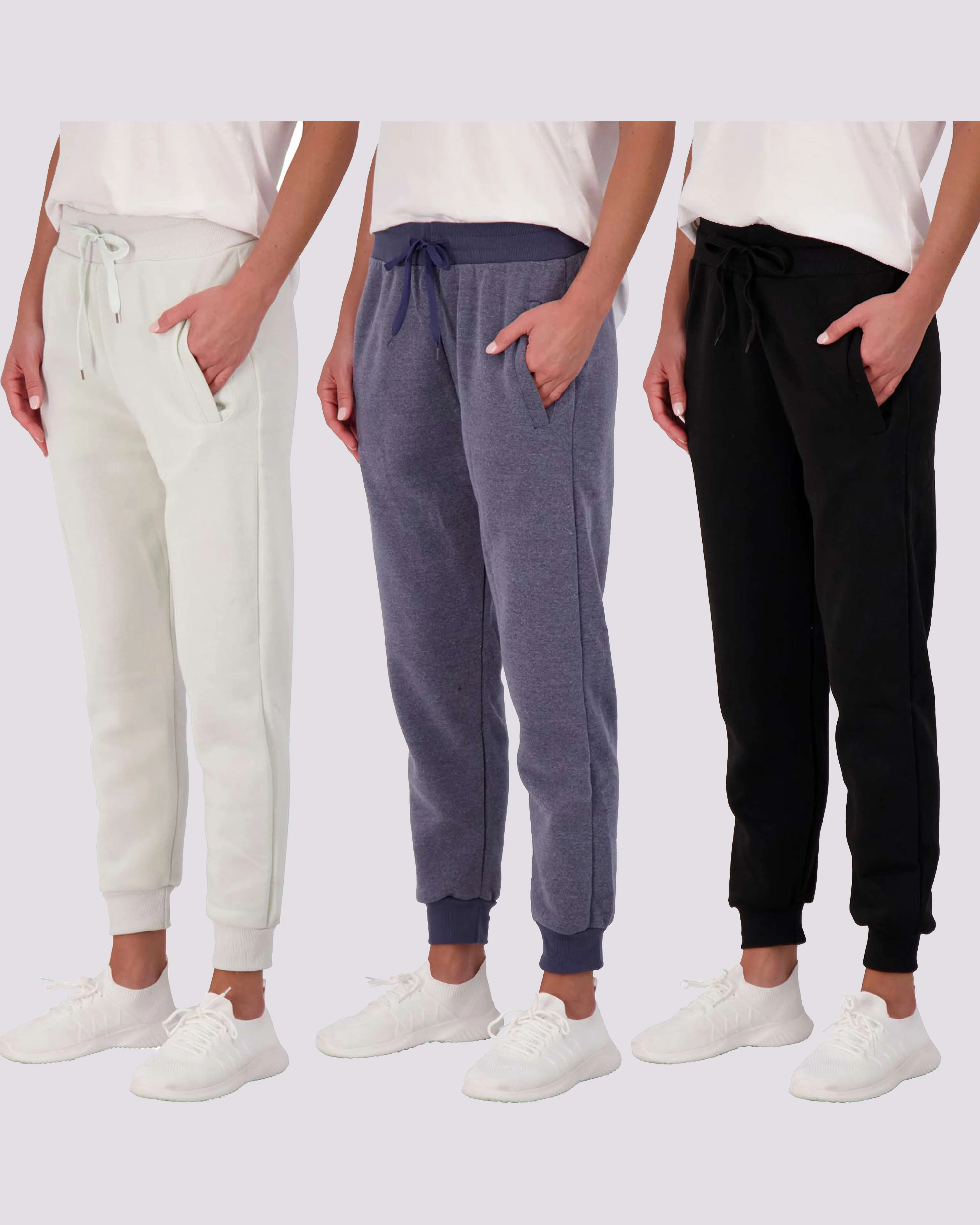 3 Pack: Womens Fleece Jogger Sweatpants