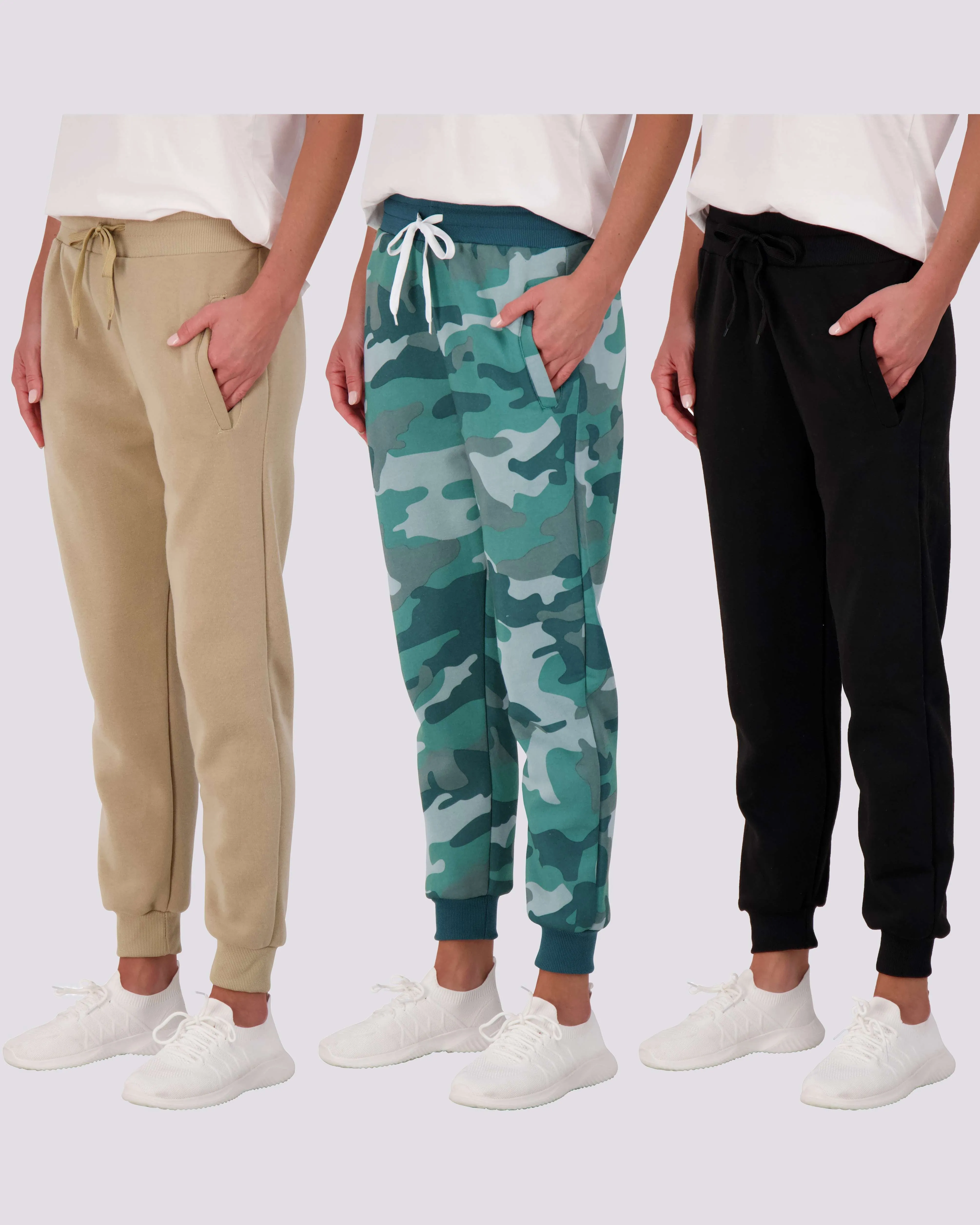 3 Pack: Womens Fleece Jogger Sweatpants