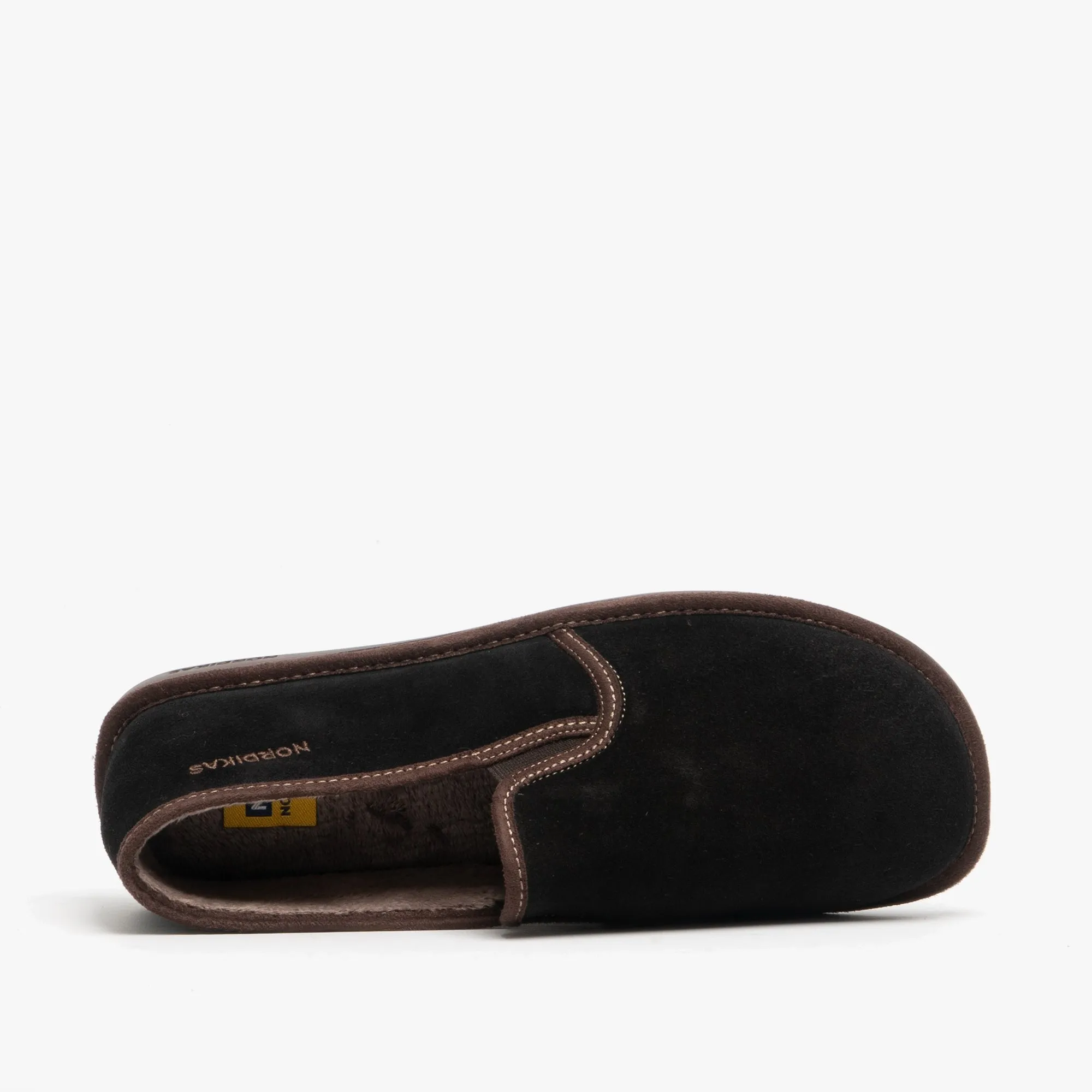 663 (AFELPADO) Mens Suede Full Slippers Black