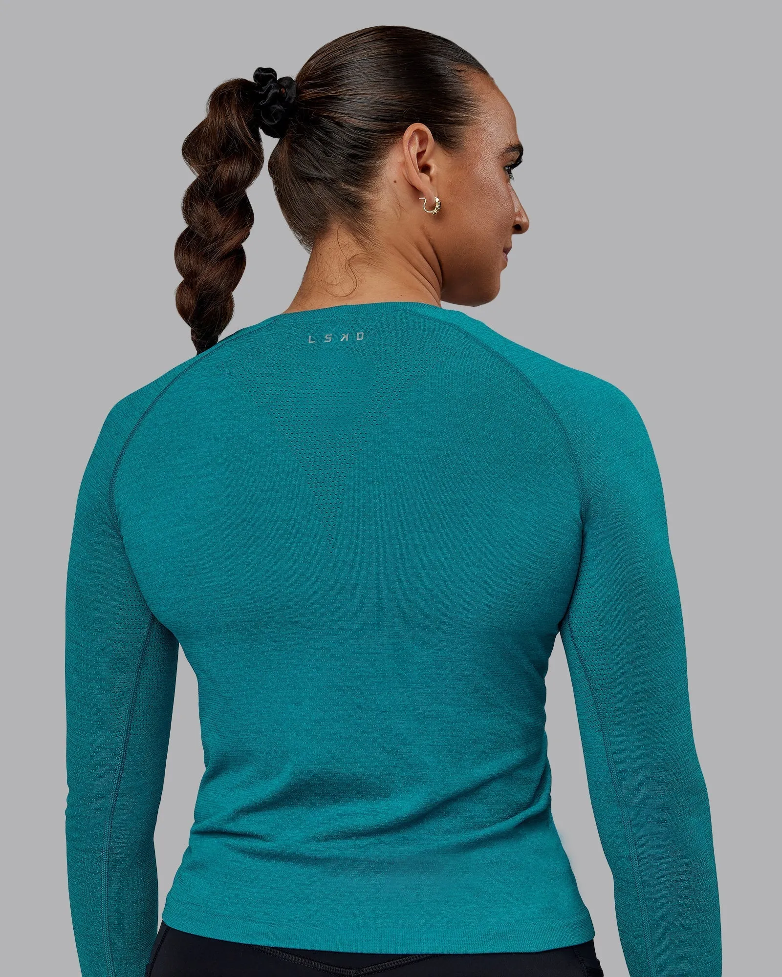 AeroFLX  Seamless Long Sleeve Tee - Blue Bird Marl