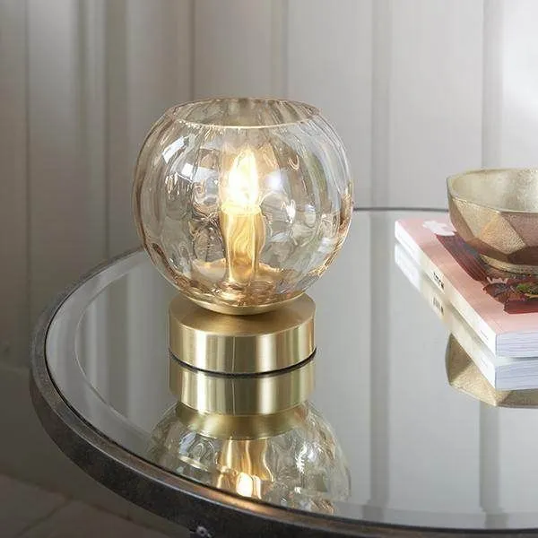 Amber 1Lt Table Lamp - Champagne / Brass Finish