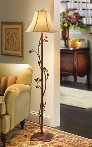 ANTIQUE BIRDS & VINES FLOOR LAMP