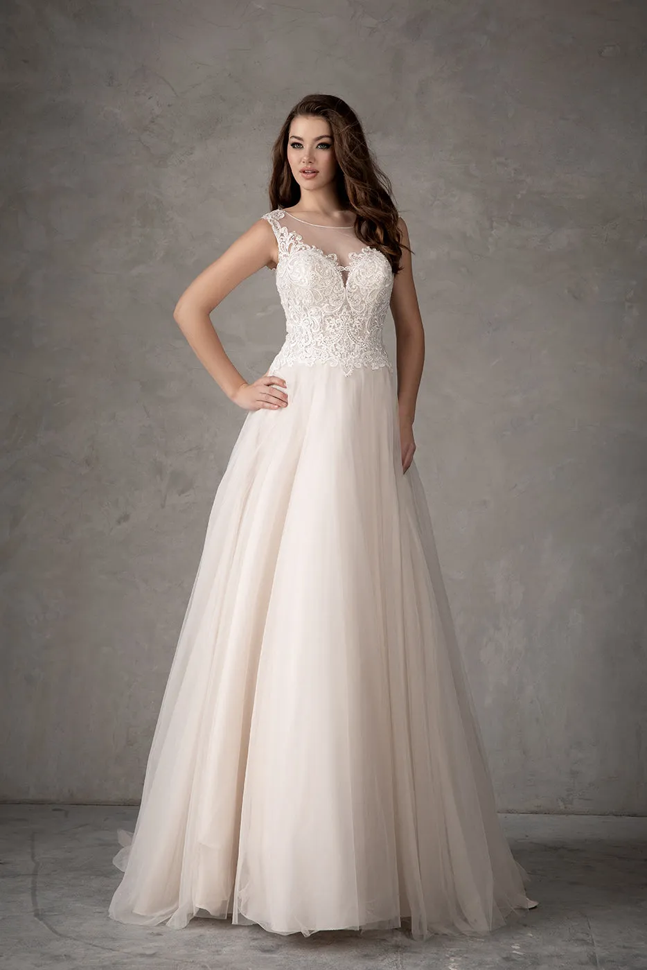 Applique Cap Sleeve Bridal Gown by Abby Lane 97102