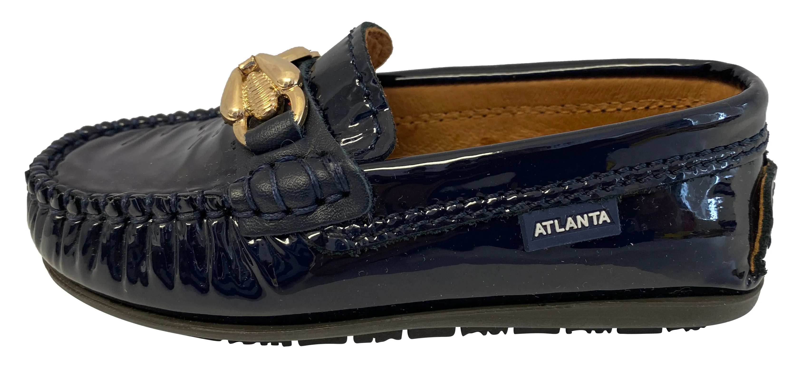 Atlanta Mocassin Boy's & Girl's Ornament Moccasin, Navy Blue