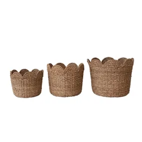 BRAIDED BANKUAN & RATTAN BASKET (LARGE)