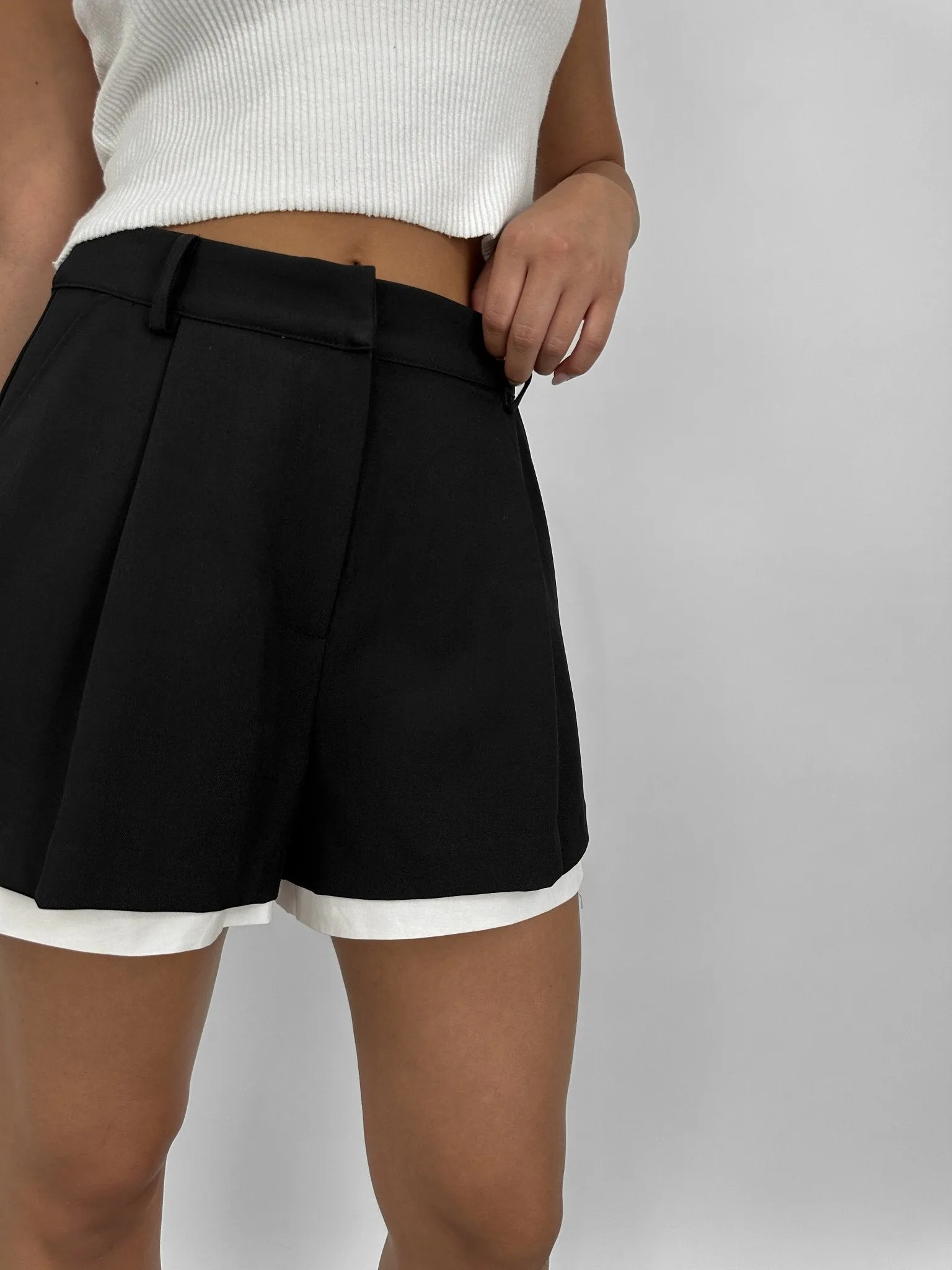 Contrast Poplin Lined Trouser Shorts