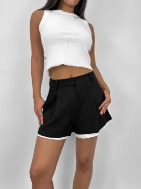 Contrast Poplin Lined Trouser Shorts