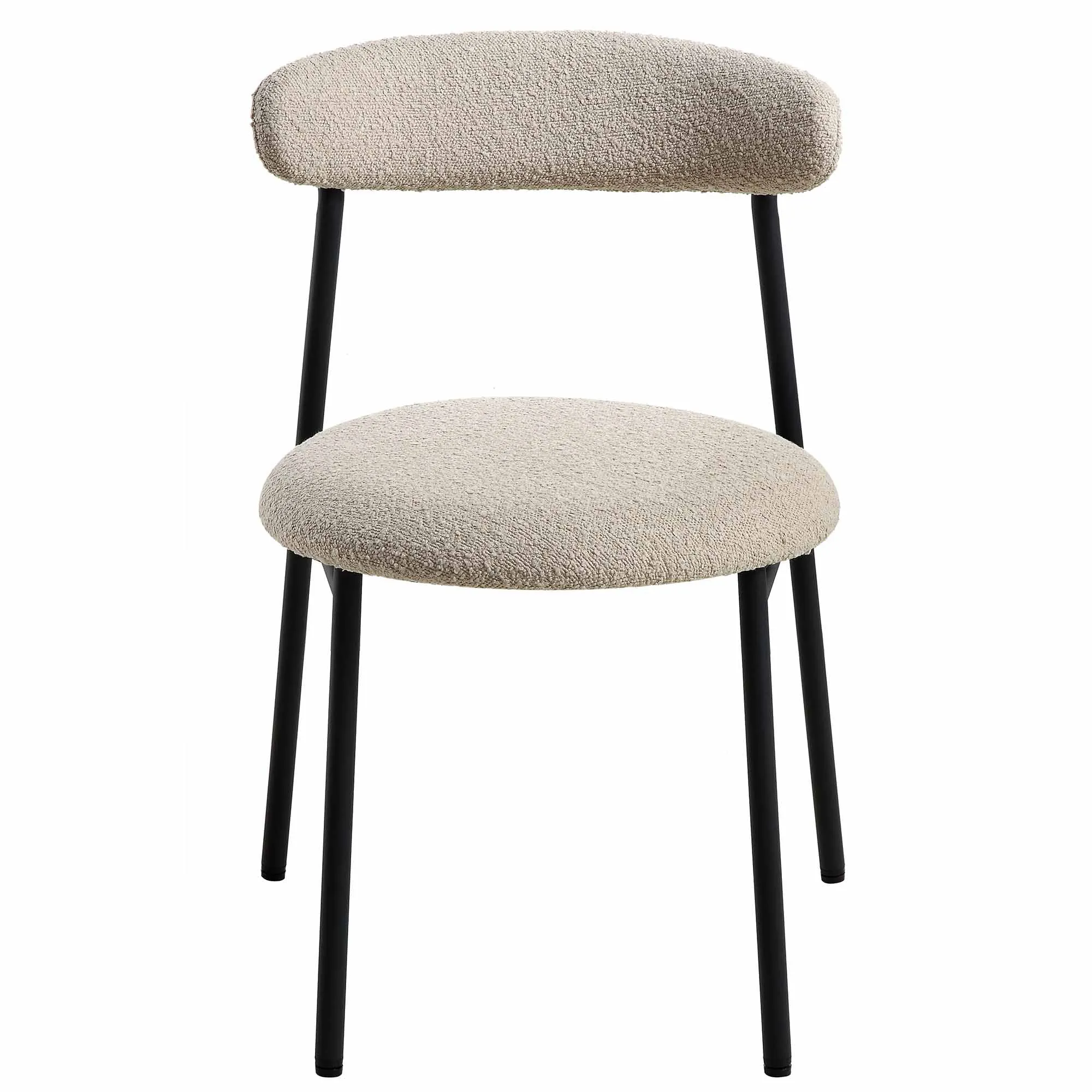 Donna Set of 2 Taupe Boucle Dining Chairs