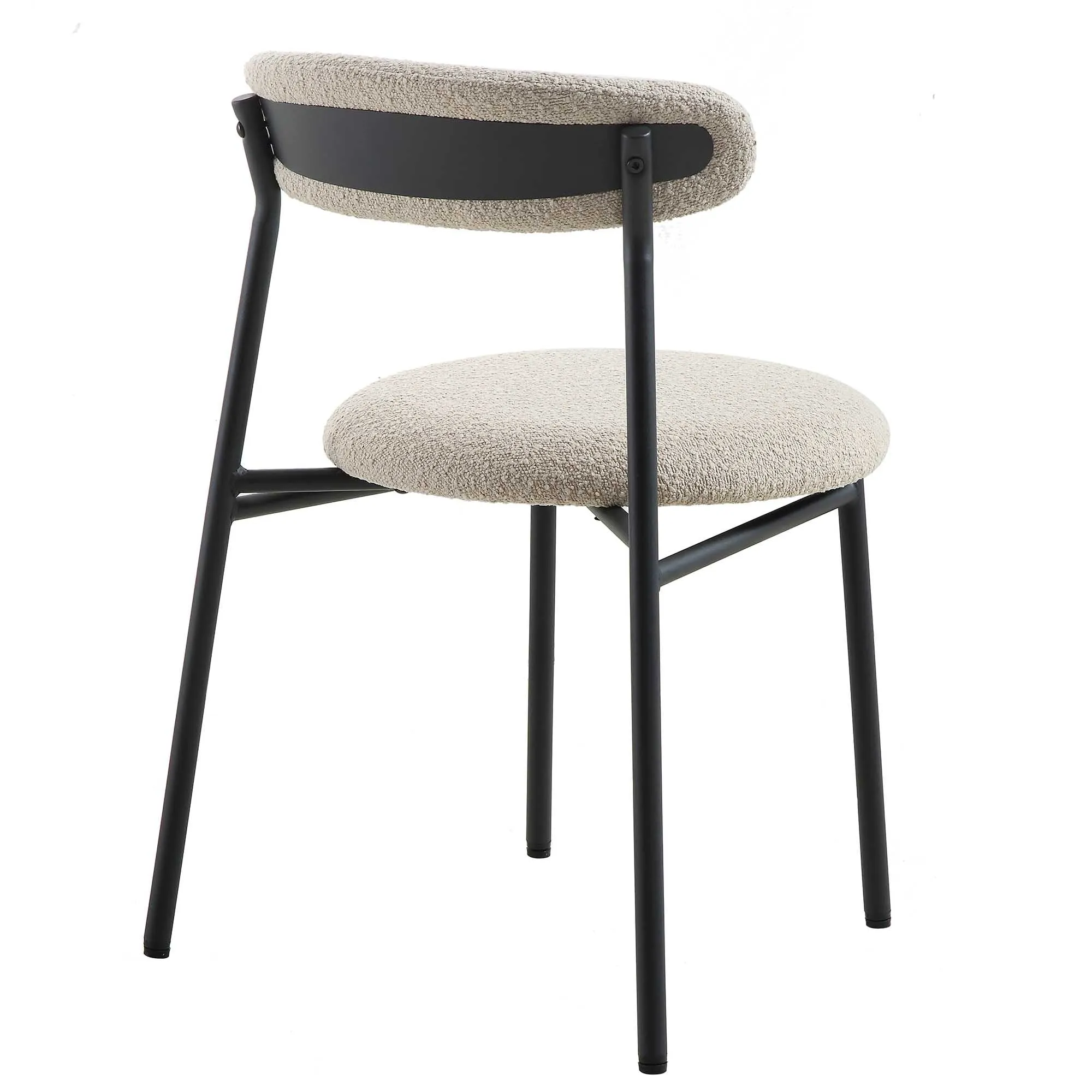 Donna Set of 2 Taupe Boucle Dining Chairs