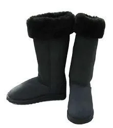 Extra-Tall New Zealand Sheepskin Boots with Wool Trim