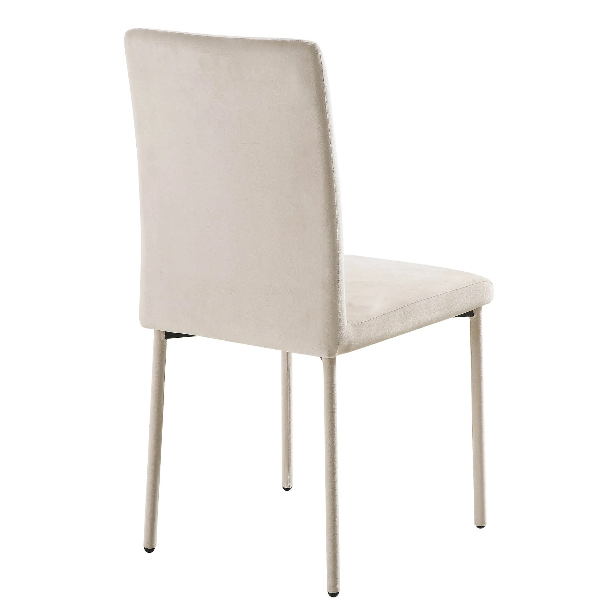 Fernie Set of 2 Champagne Velvet Dining Chairs with Upholstered Legs