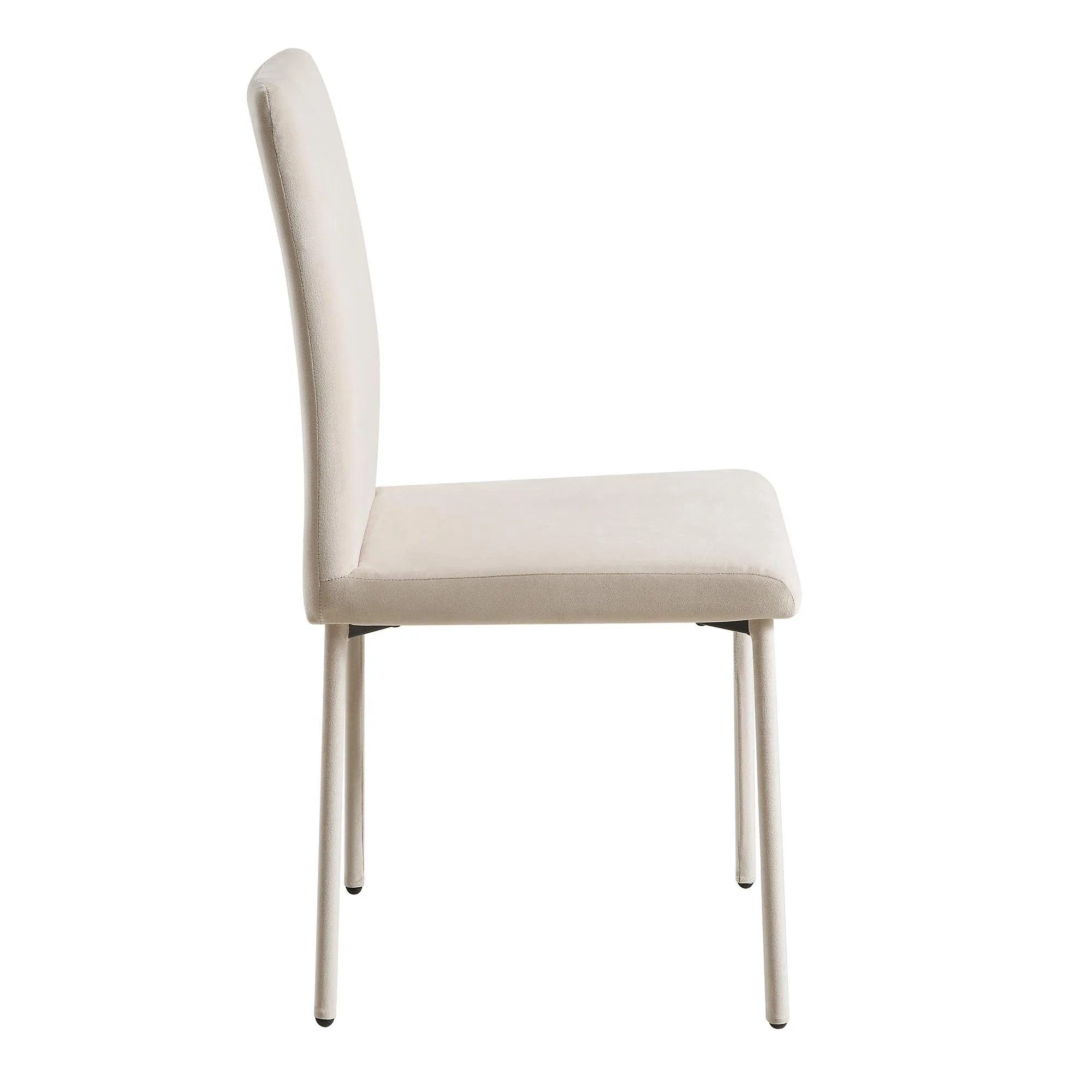 Fernie Set of 2 Champagne Velvet Dining Chairs with Upholstered Legs