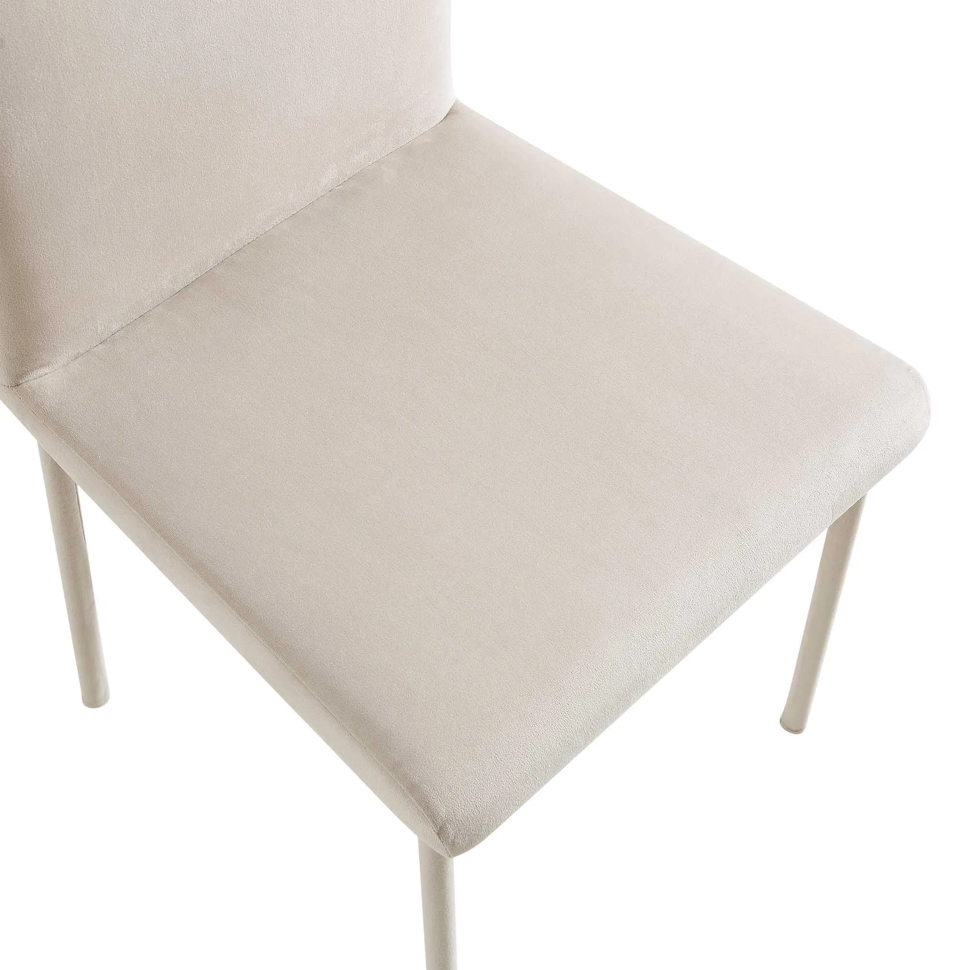 Fernie Set of 2 Champagne Velvet Dining Chairs with Upholstered Legs