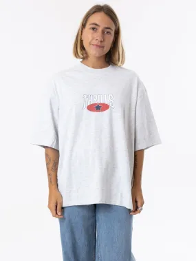 Full Ride Oversized Tee - White Marle