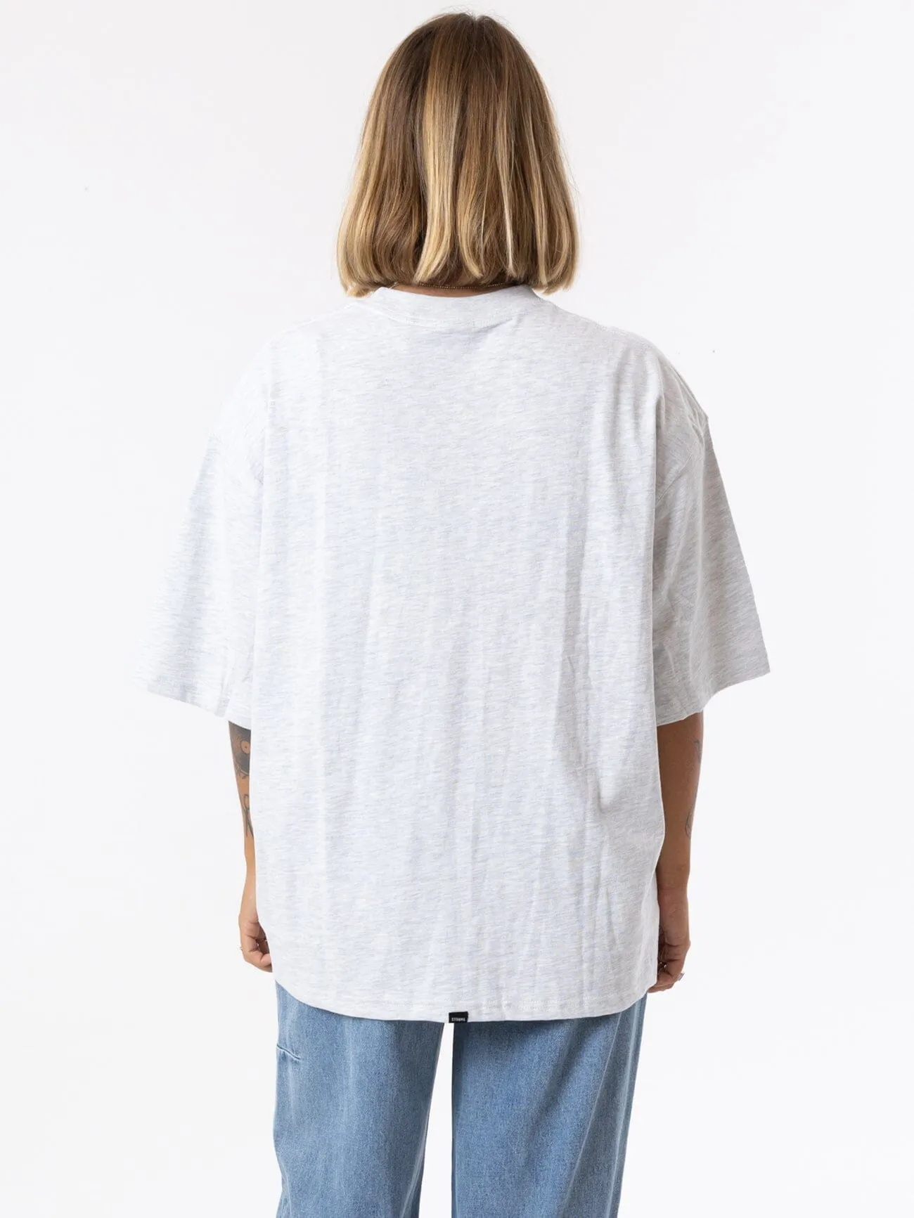 Full Ride Oversized Tee - White Marle