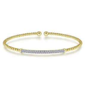 Gabriel & Co., 14K Bujukan Cuff with Diamond Pave Bar