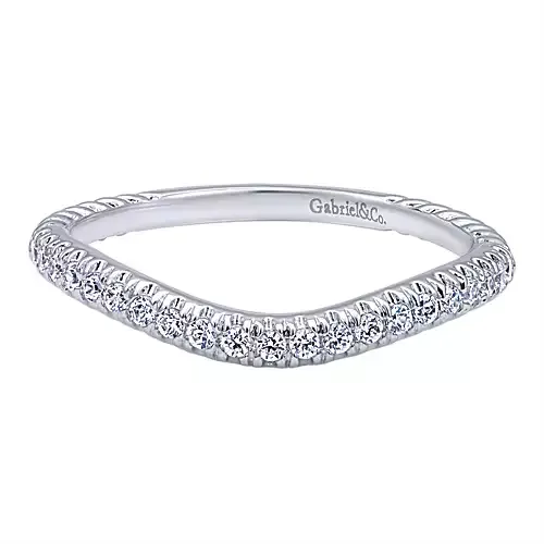 Gabriel & Co 14K White Gold Curved Diamond Band