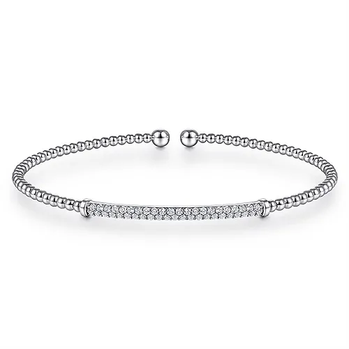 Gabriel & Co. White Diamond Bar Bujukan Bangle