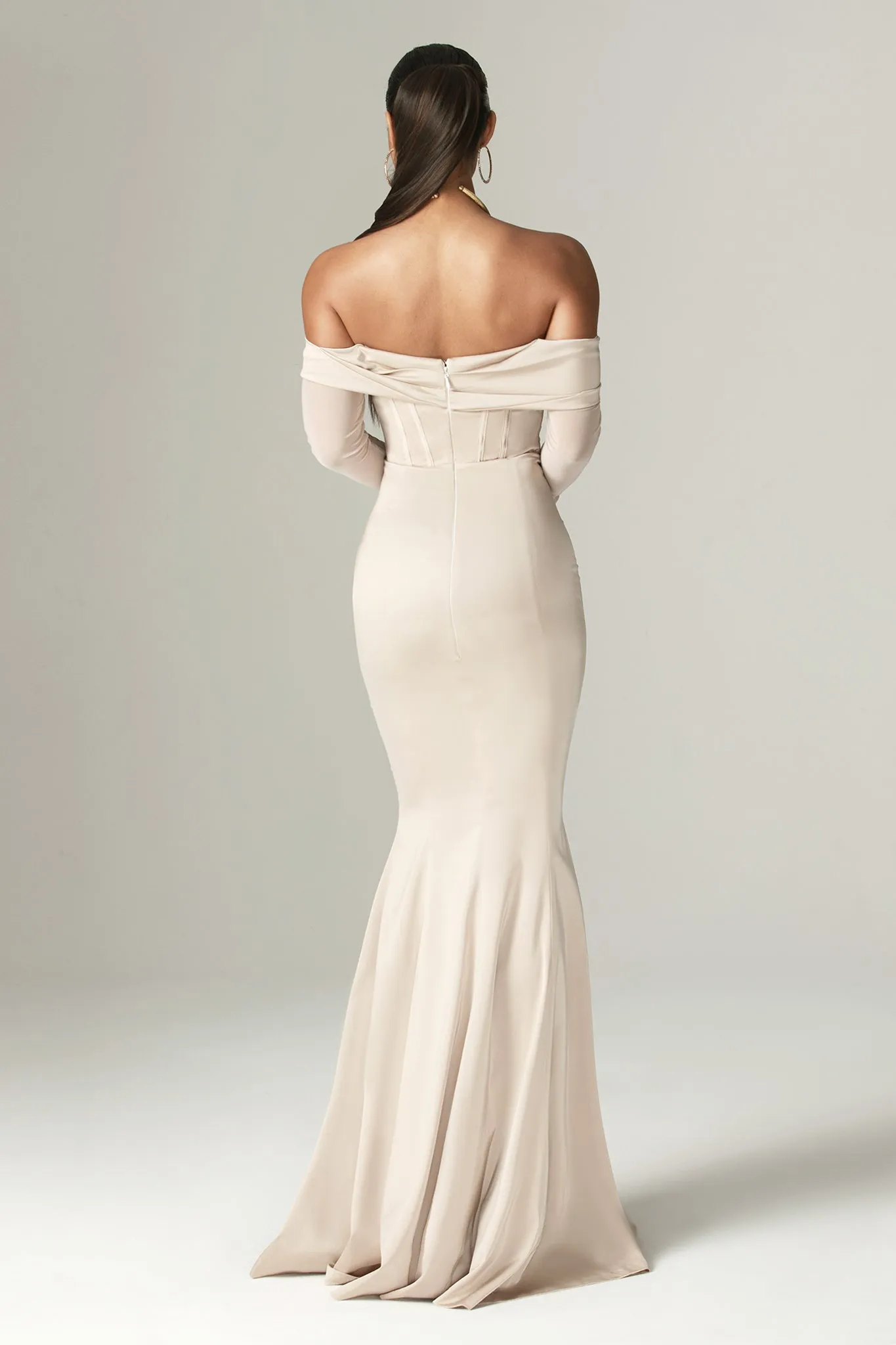 Giulia Mermaid Corset Gown (Champagne)