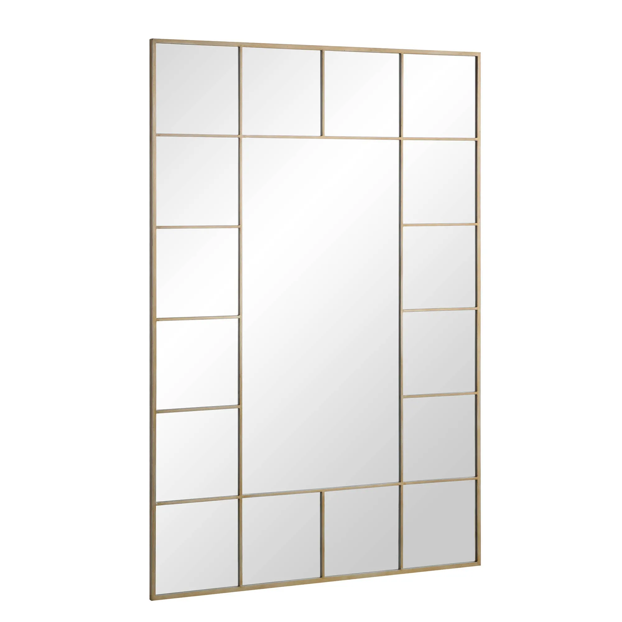 Herbert Full Length Metal Frame Window Mirror 180 x 120 cm, Antique Silver Effect