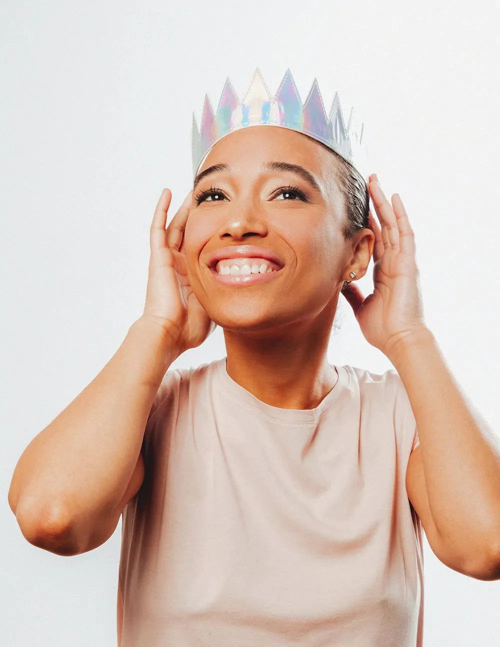 Iridescent Rainbow Adjustable Crown Hat