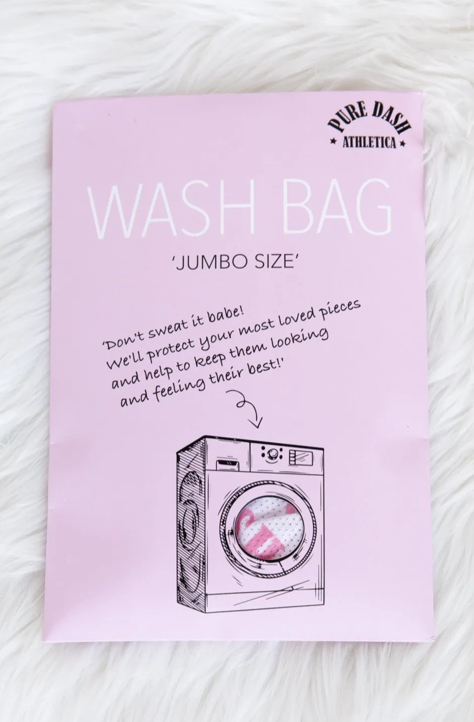 Jumbo Pure Dash Wash Bag - Pink/White