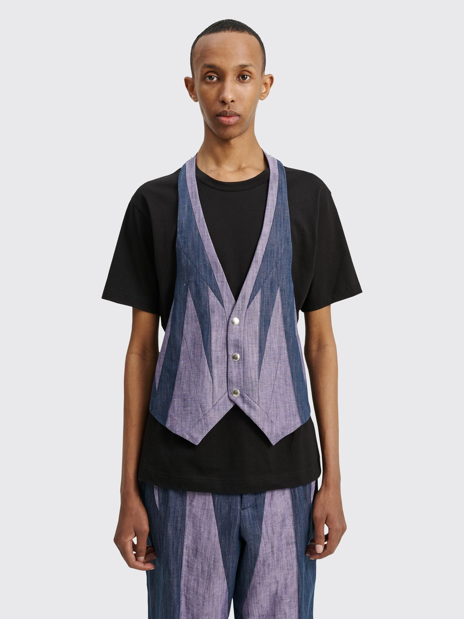 Kiko Kostadinov Balla Tailored Vest Blue Rhapsody