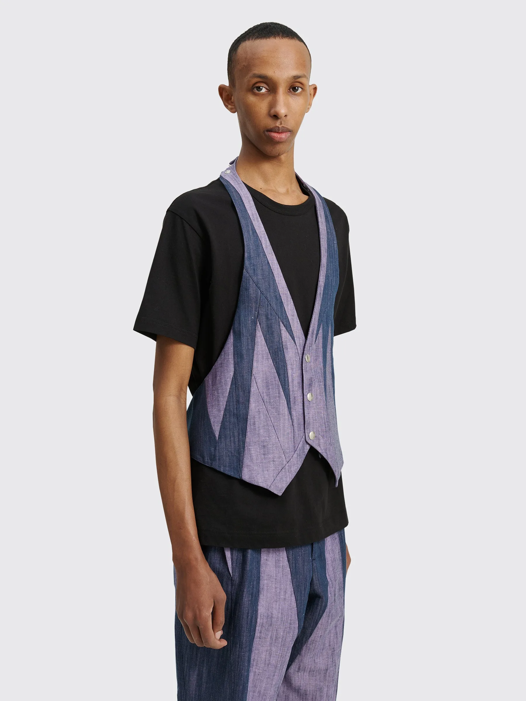 Kiko Kostadinov Balla Tailored Vest Blue Rhapsody