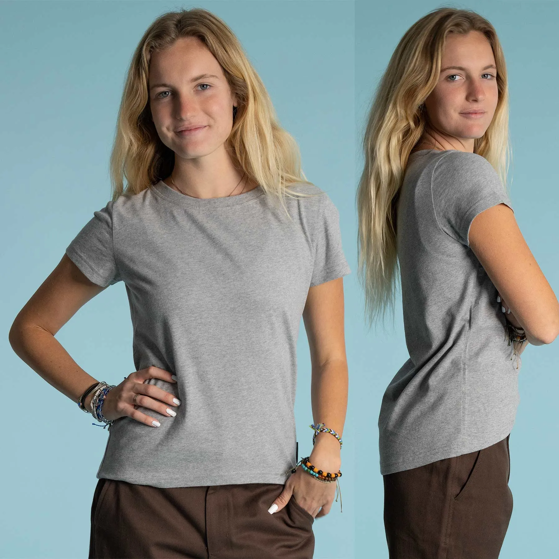 LARA 100% Organic Prima Cotton Luxury T-Shirt (Longer Backside) (Latex-free, Plastic-free, OC Thread Option, 100% Biodegradable)