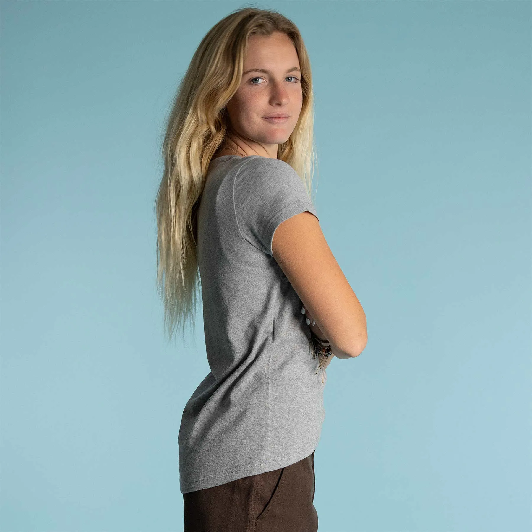 LARA 100% Organic Prima Cotton Luxury T-Shirt (Longer Backside) (Latex-free, Plastic-free, OC Thread Option, 100% Biodegradable)