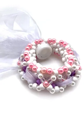 Lavender Luminous Light Up Ribbon Rave Kandi Bracelet