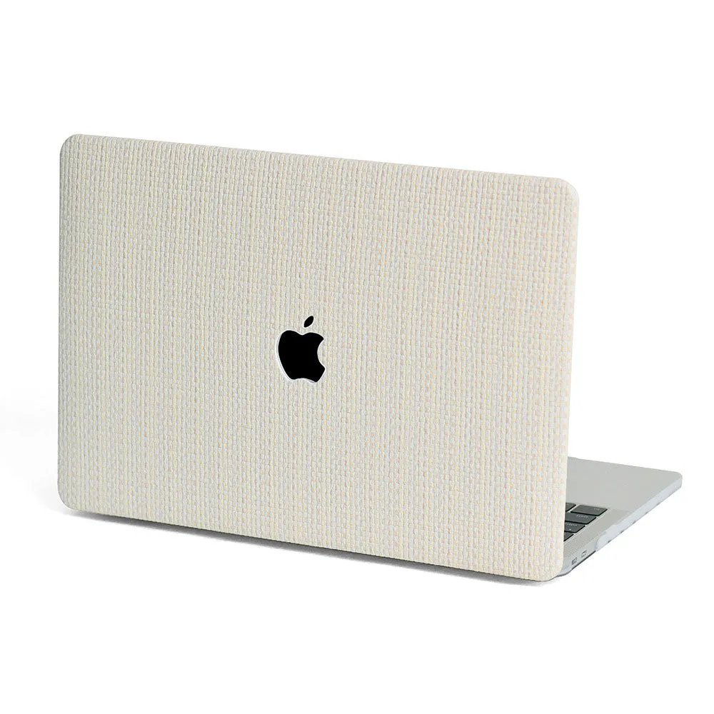 Macbook Case - Beige and Checkered Leather