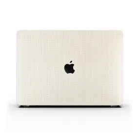 Macbook Case - Beige and Checkered Leather