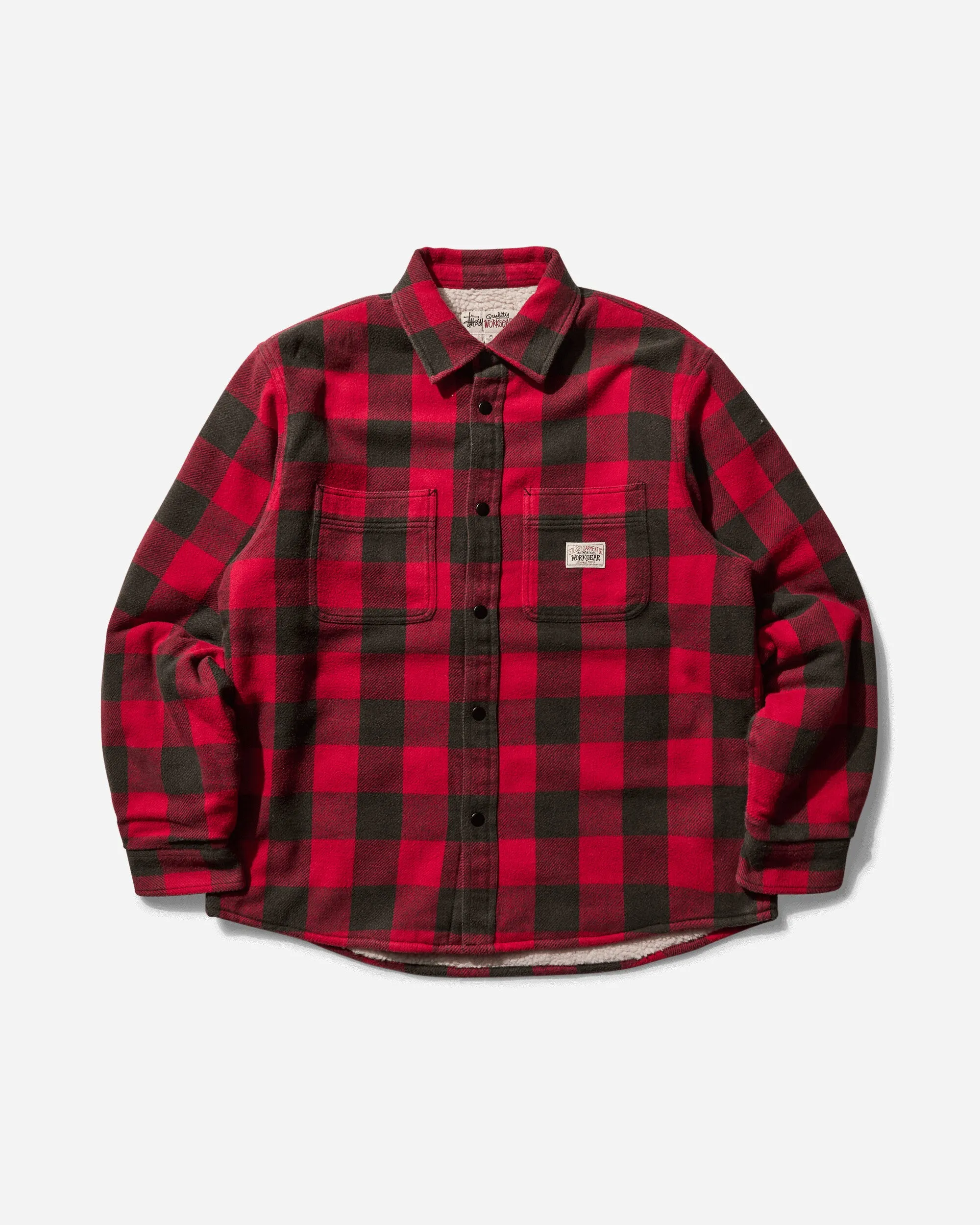 Men's Sherpa Lined Buffalo Plaid Shirt Red