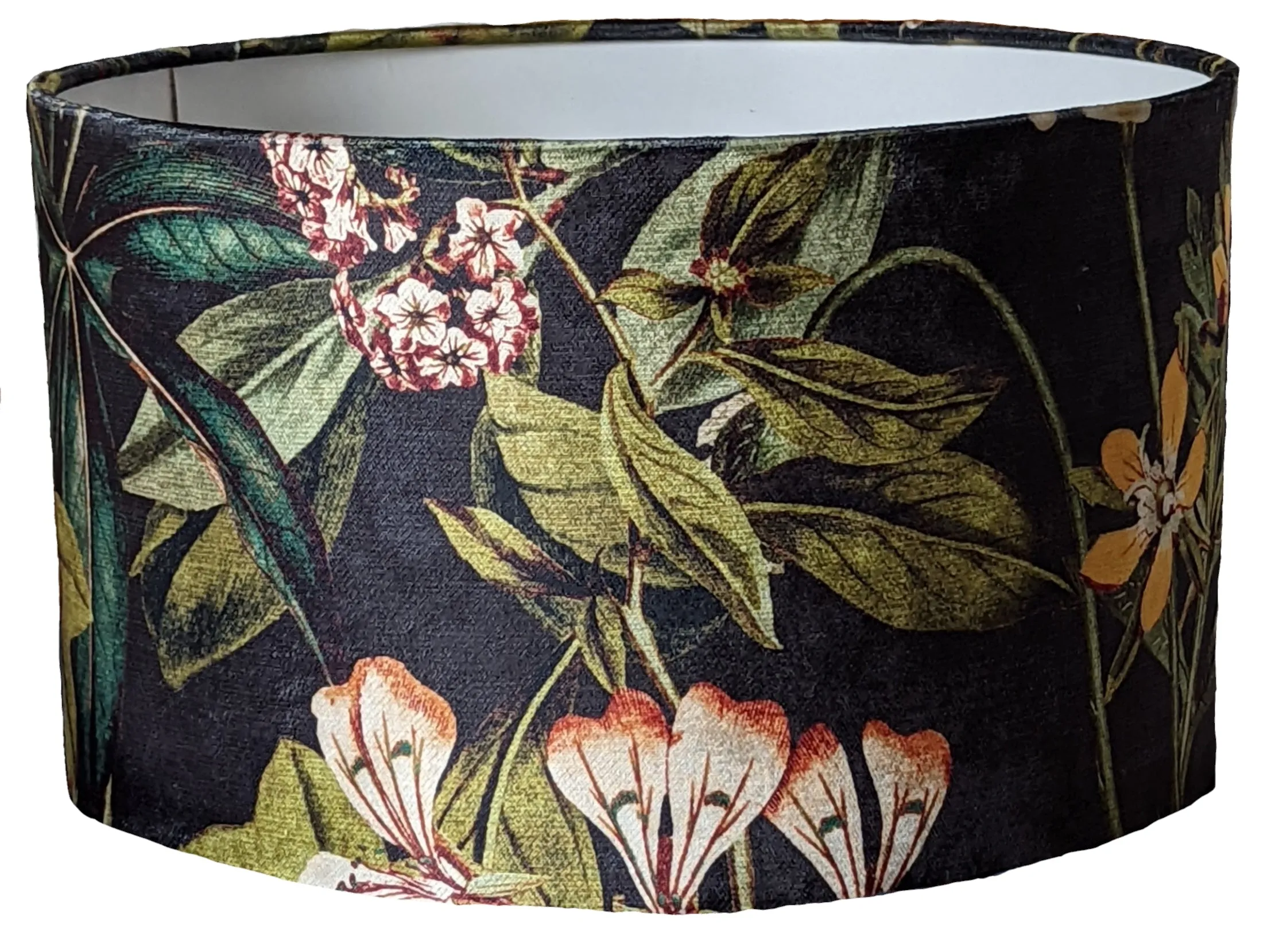 Midnight, green velvet passion flower lampshade for a lamp -  20cm, 30cm and 40cm