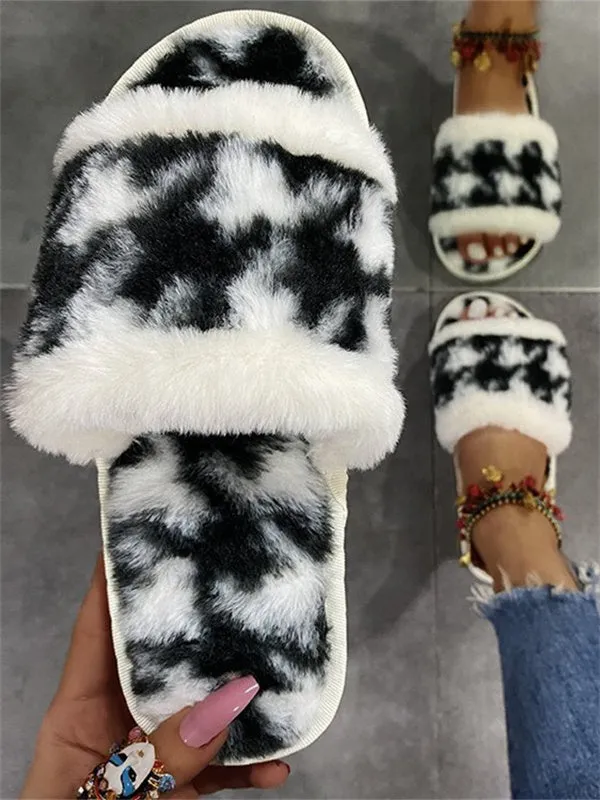 Open-toe Slip-on Slippers