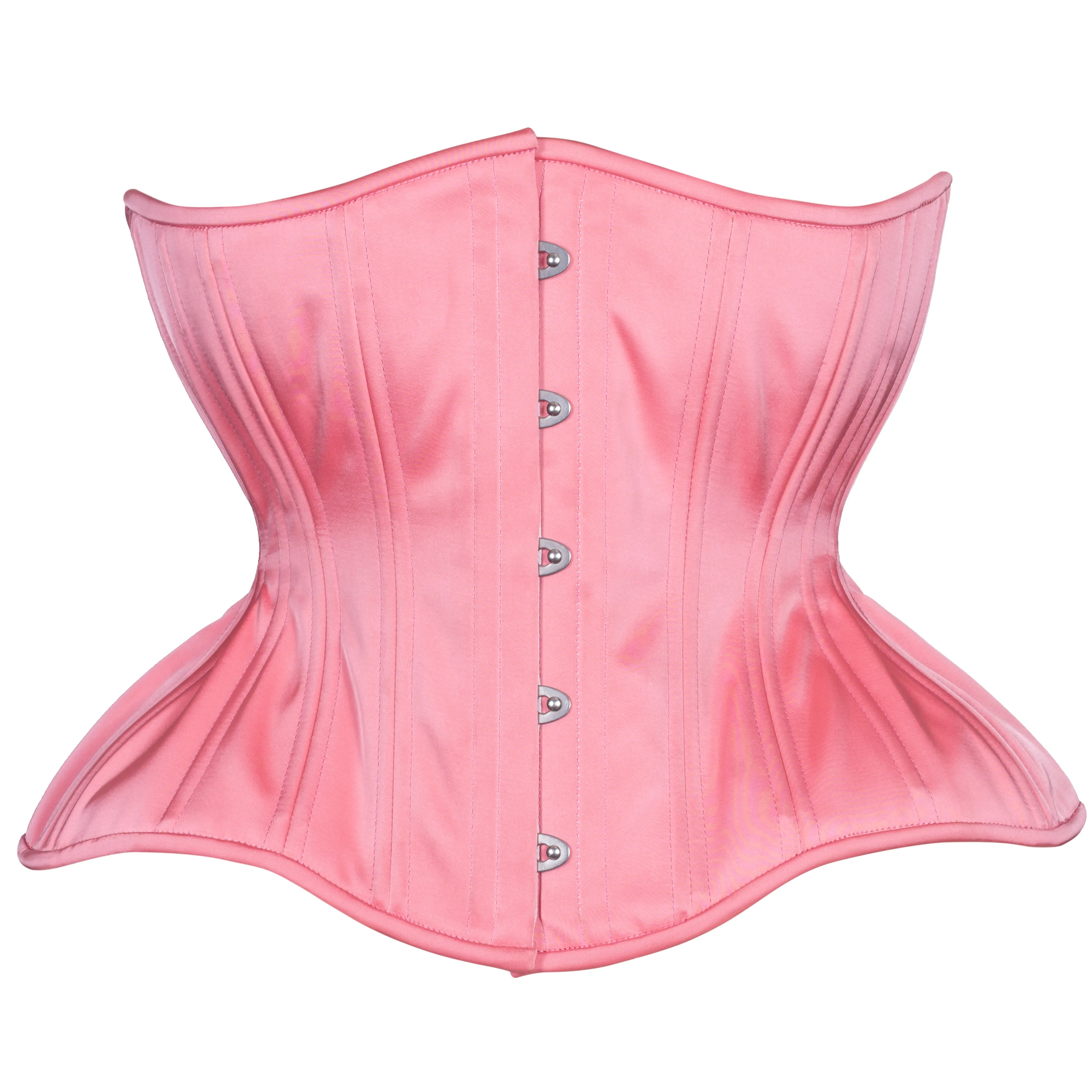 Petal Pink Satin Cupped Corset, Gemini Silhouette, Regular