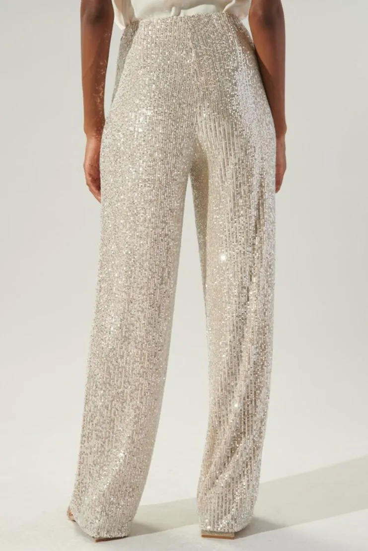 Sammy Champagne Sequin Trousers