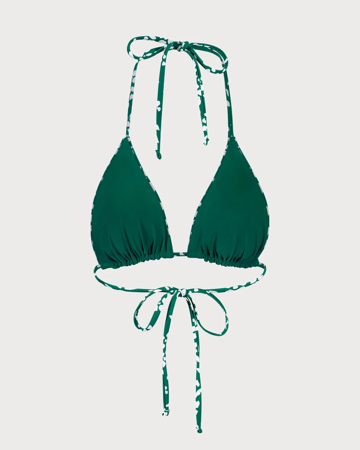 The Green Reversible Floral Triangle Bikini Top